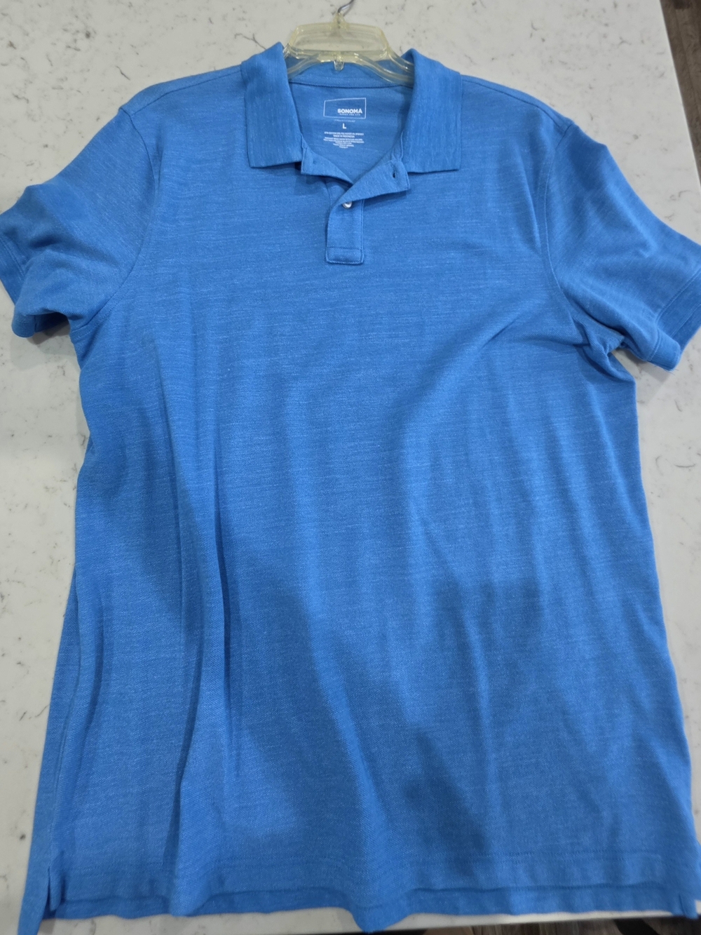 Sonoma Men's Heathered Sky Blue Polo
